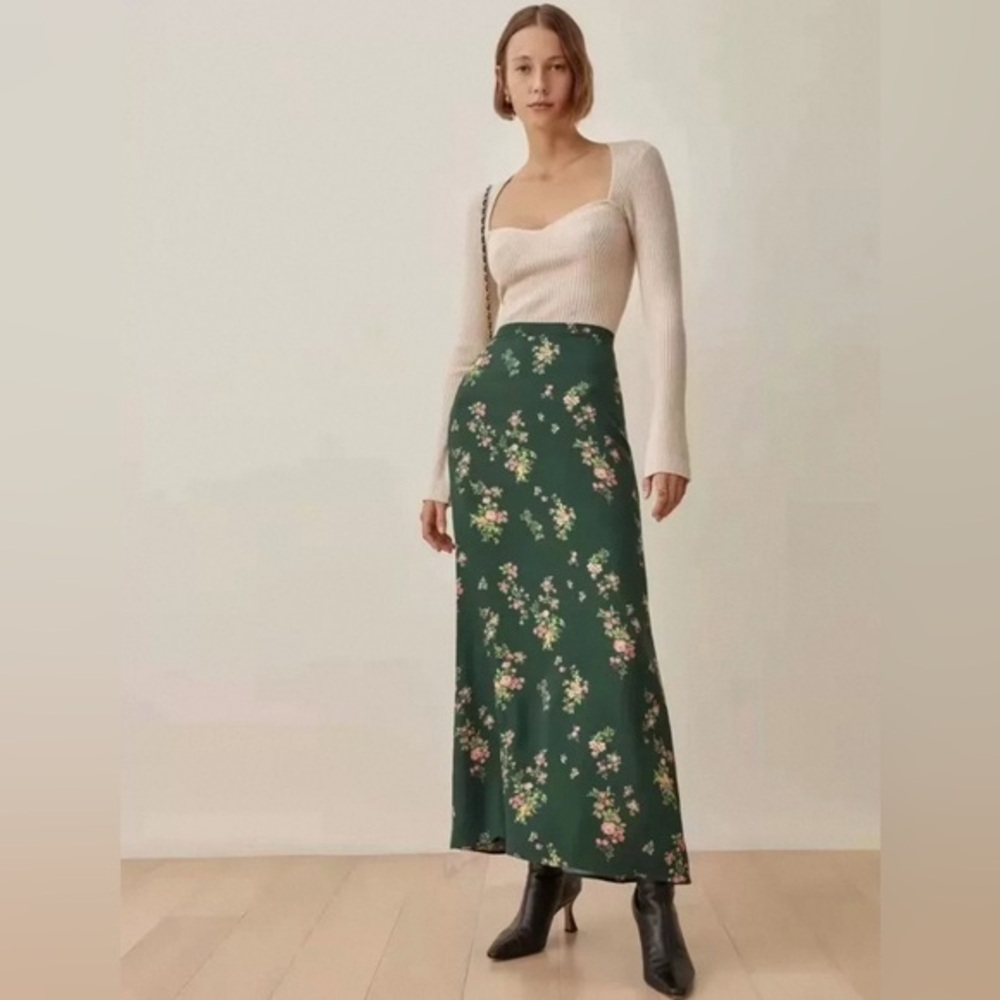 New Reformation Vista Floral Maxi Skirt